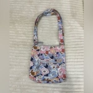 Vera Bradley Hipster Crossbody/Shoulder Bag Floral Print Color Blue,Pink, Gray